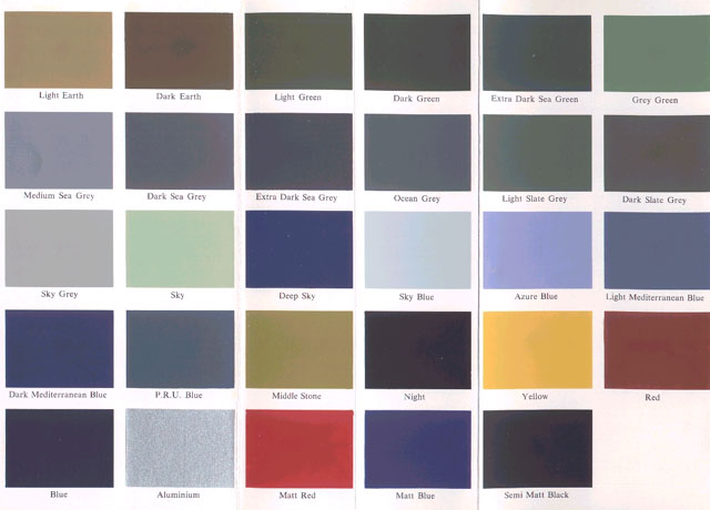 Vallejo Air Colour Chart